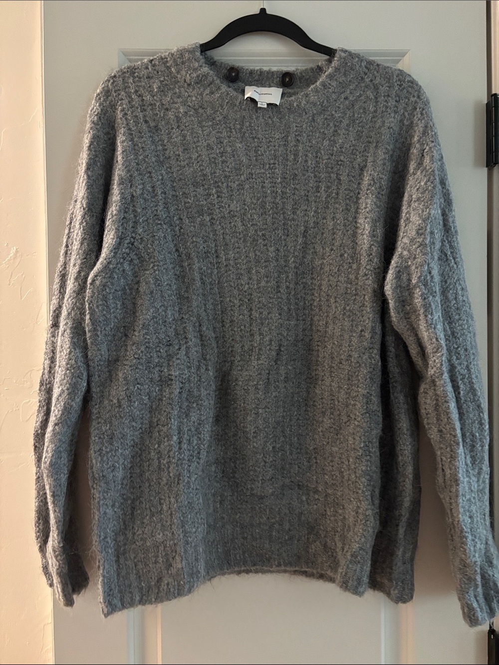 Reformation Gray Crew Sweater with matching removable scarf